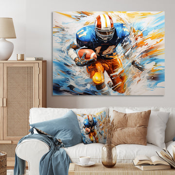 Football Rhythmic Momentum I - Football Canvas Wall Art
